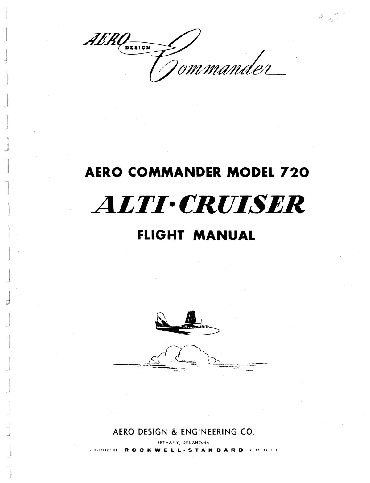 Aero Commander 720 Alti-Cruiser Flight Manual 1958 1