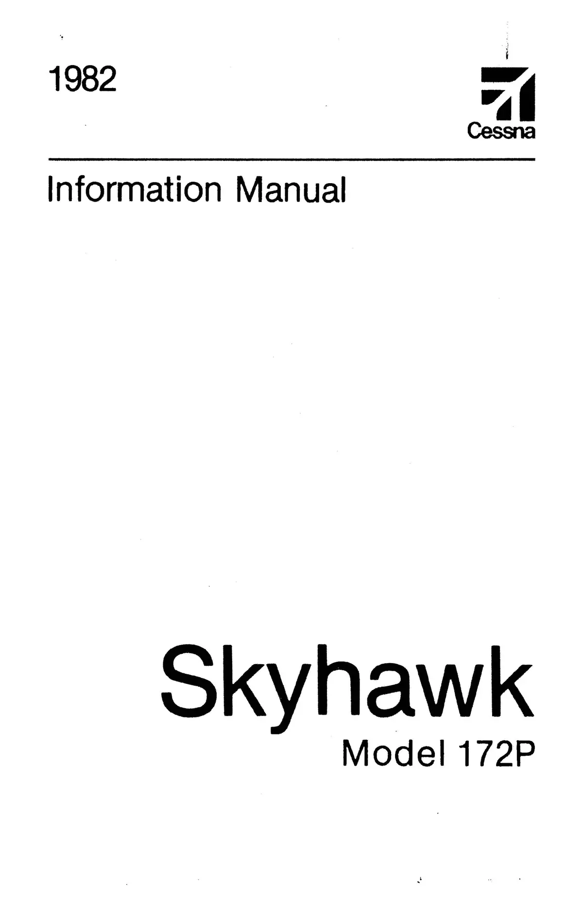 Cessna 172P Skyhawk 1982 Information Manual D1212-13 1