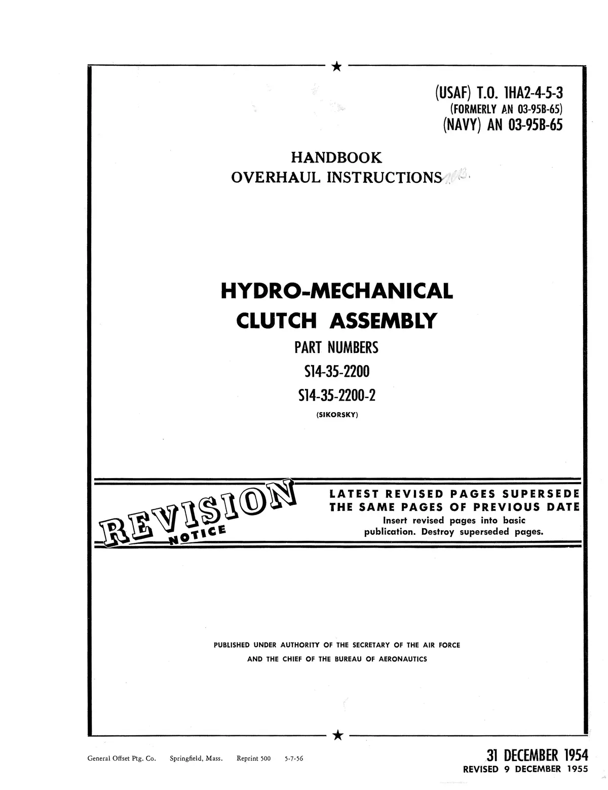 Sikorsky Helicopters Hydro-Mechanical Clutch Assembly Overhaul Manual (1Ha2-4-5-3) 1