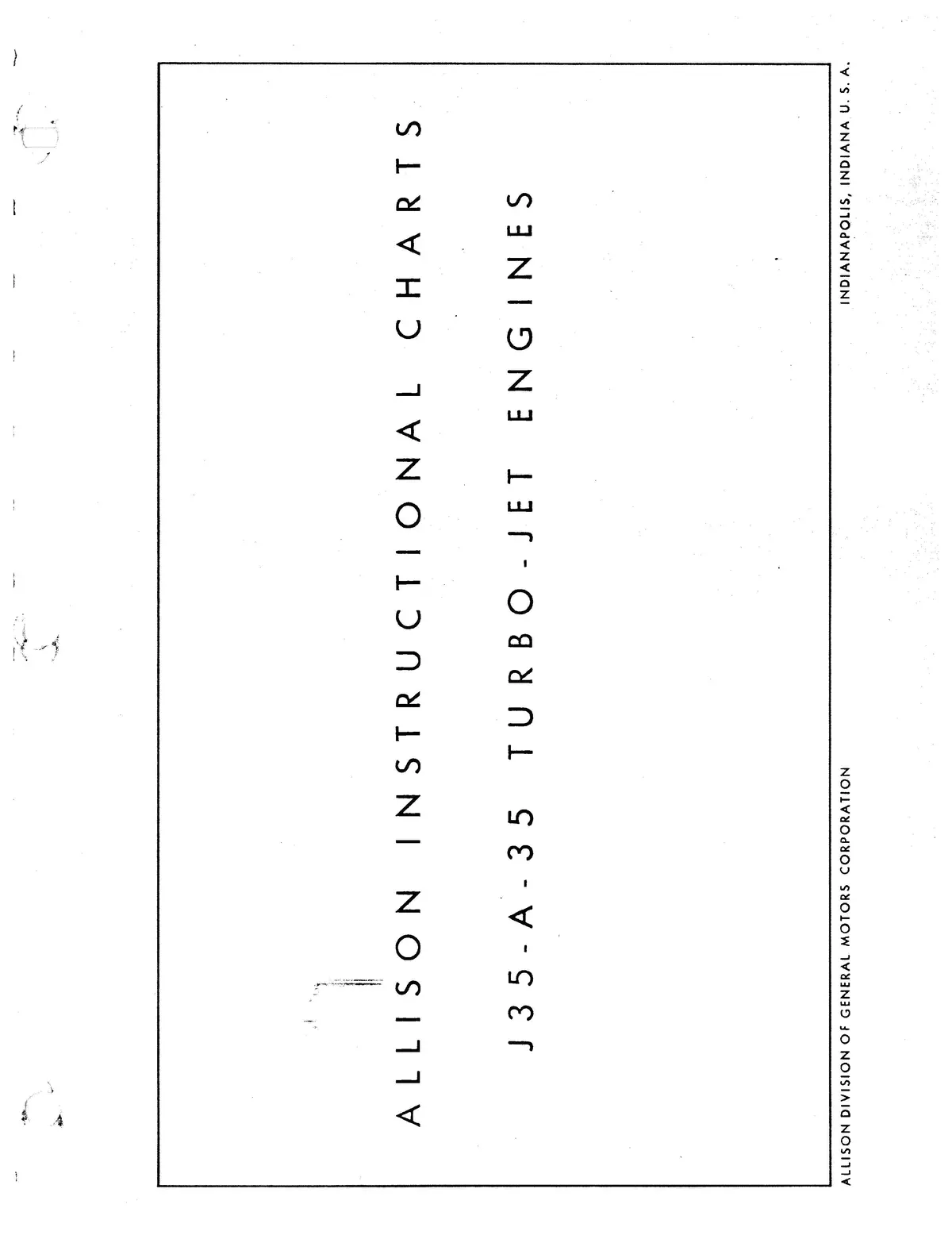 Allison Instructional Charts J35-A-35 Turbo Jet Engines 1953 1