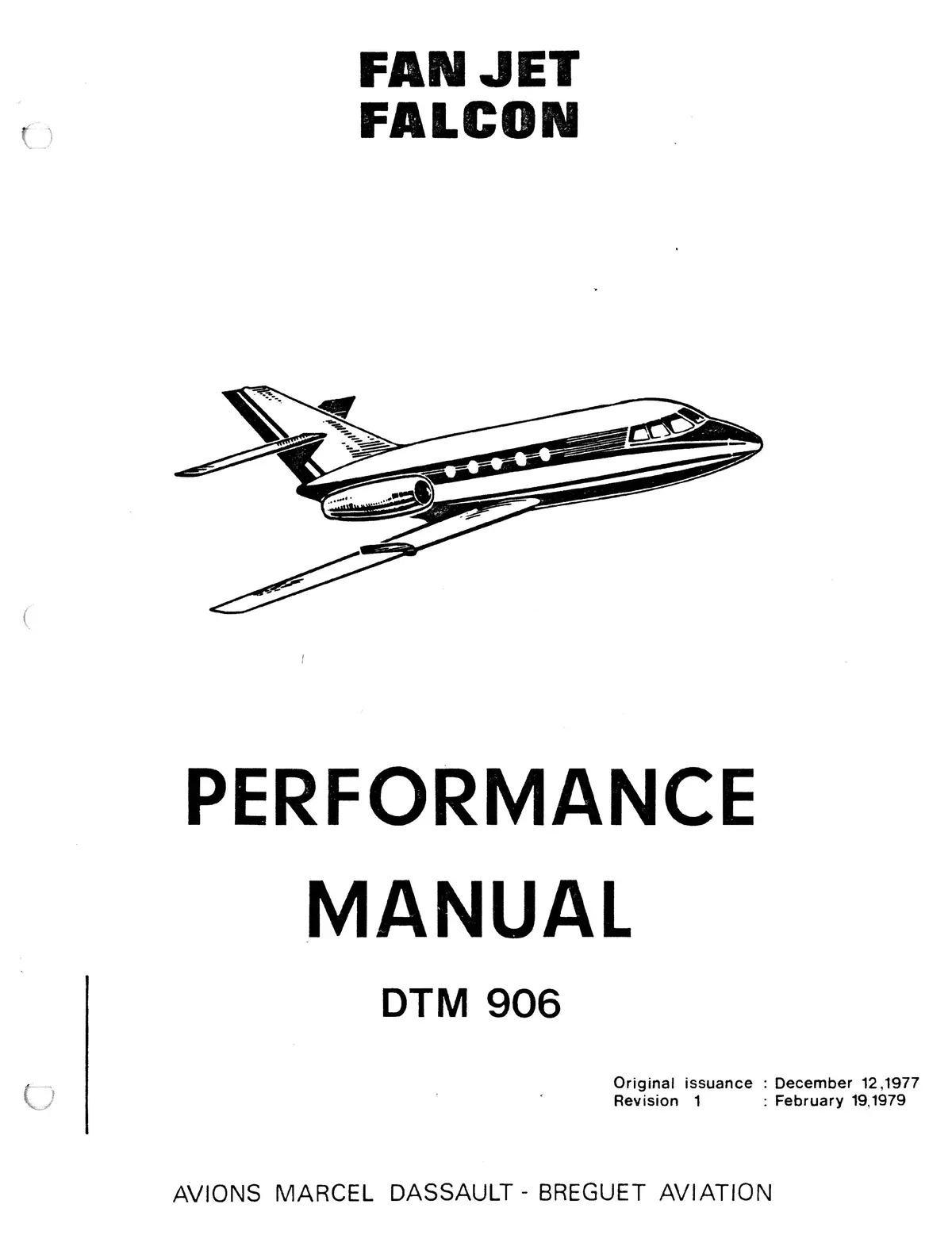 Fan Jet Falcon, D, E, F Series Performance Manual Dtm 906 1