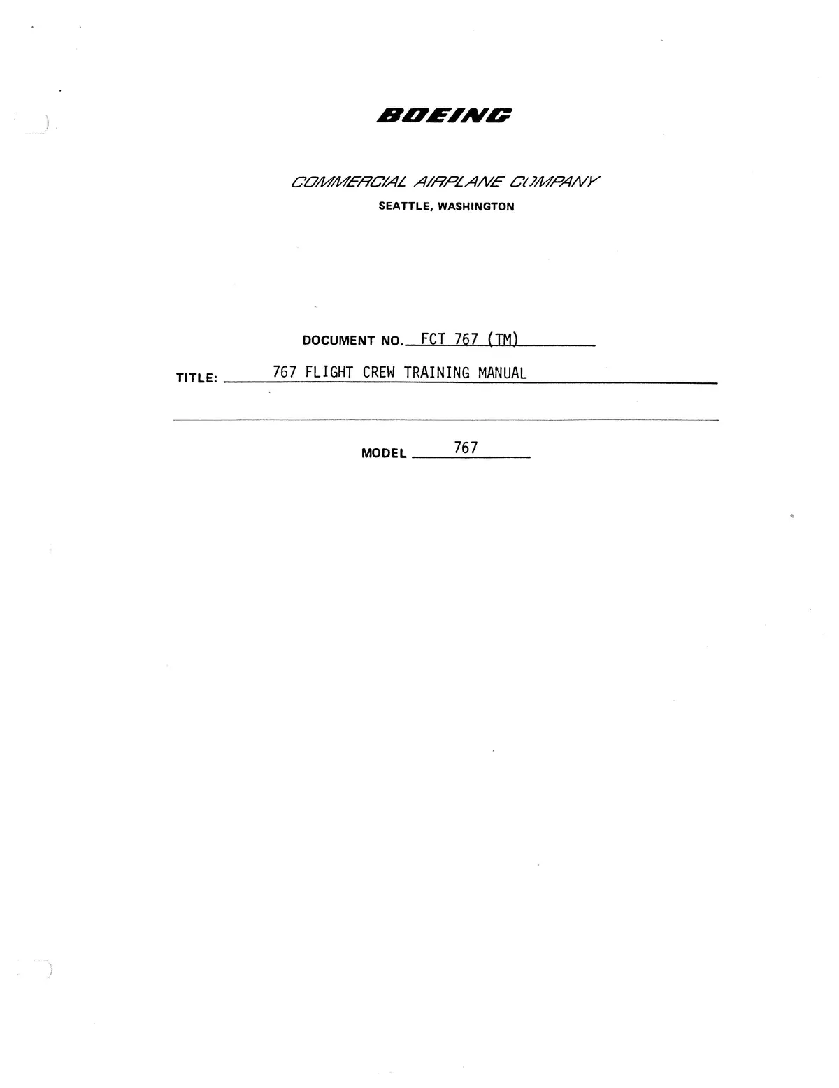 Boeing 767 Flight Crew Training Manual  Fct 767 (Tm) 1