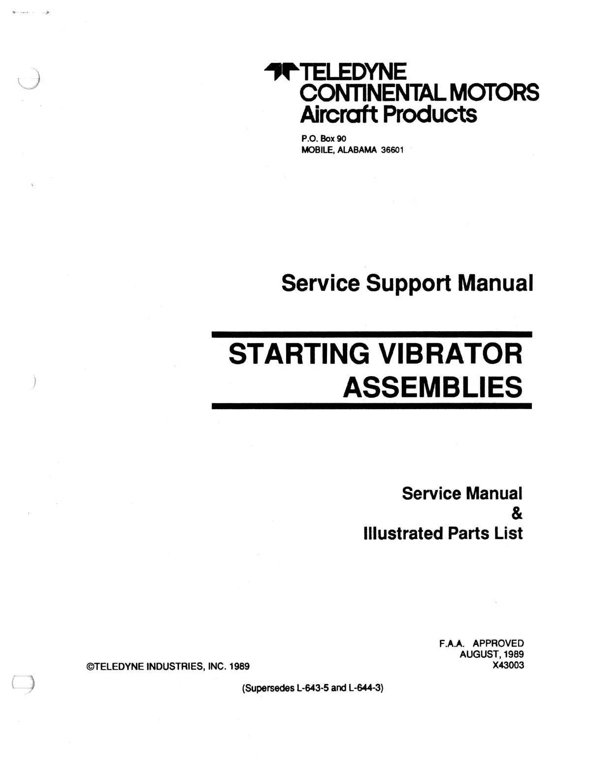 Continental Starting Vibrator Assemblies Service And Parts X43003 1