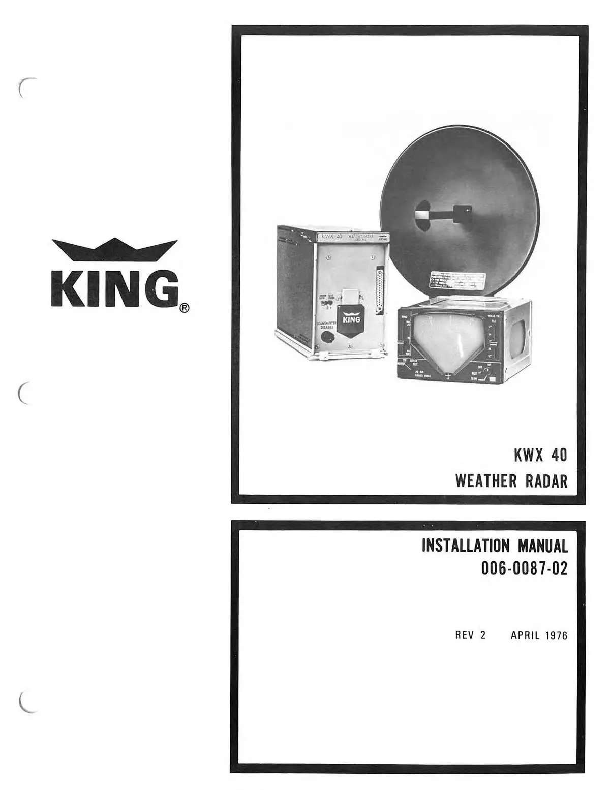 King Kwx 40 Installation, Maintenance, Overhaul 006-5087-01 1