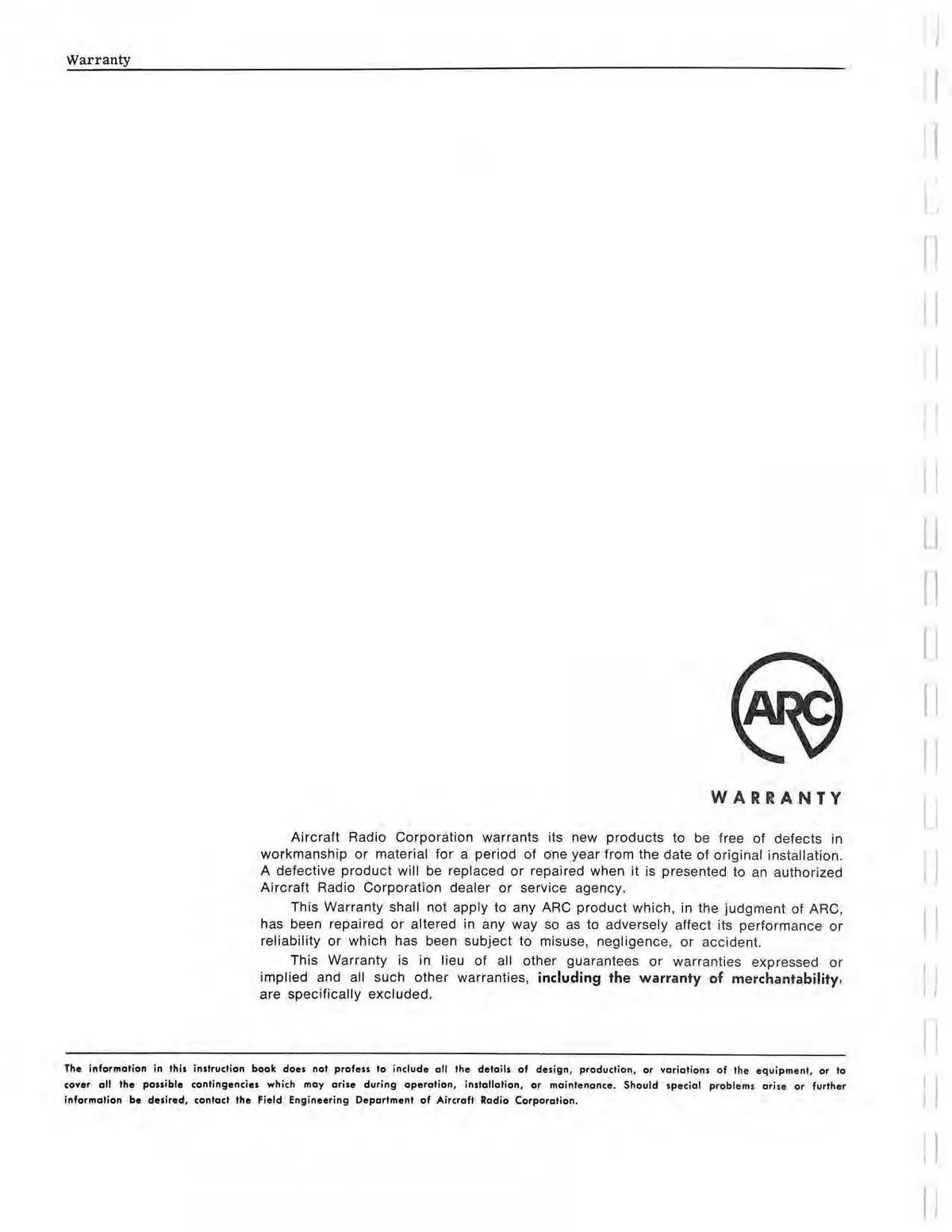 Aircraft Radio Corporation 506A Atc Transponder Set Instruction Book 1