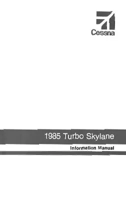 Cessna T182 1985 Pilot's Information Manual 1