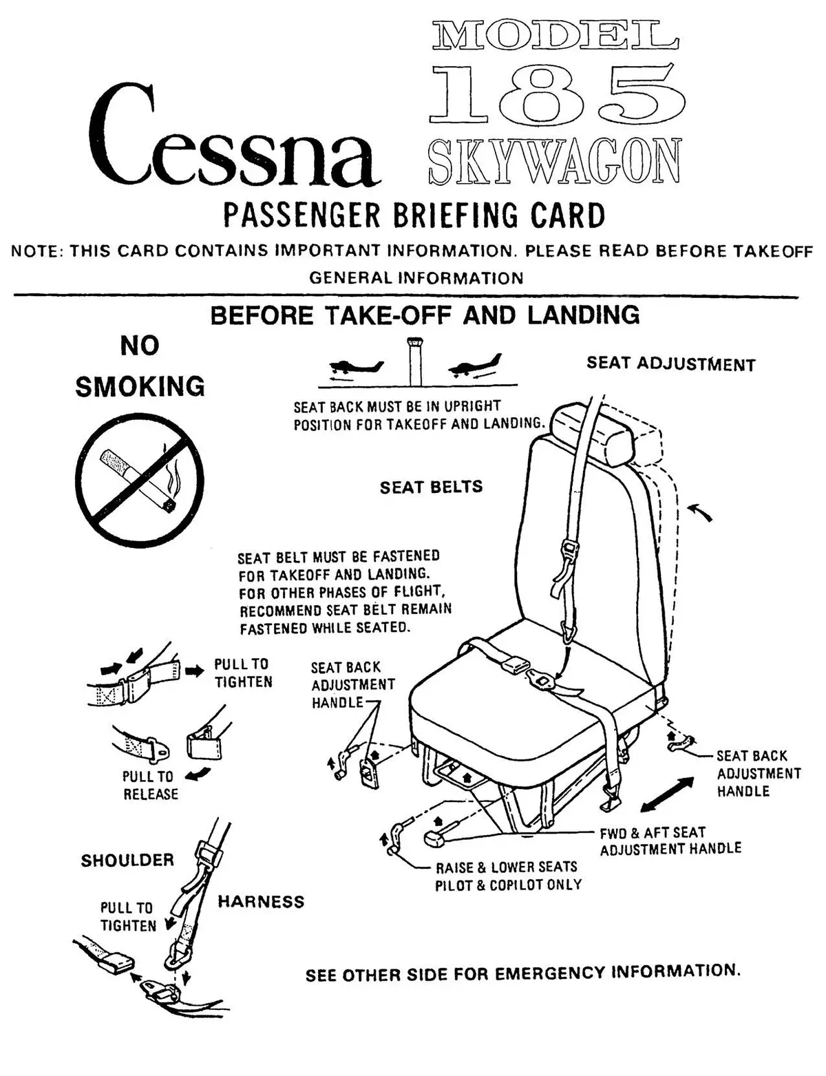 Cessna 185 Skywagon Passenger Briefing Cards (Ce185-Pbc-C) 1