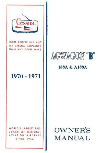 Cessna 188A, A188a 1970-71 Owner's Manual 1
