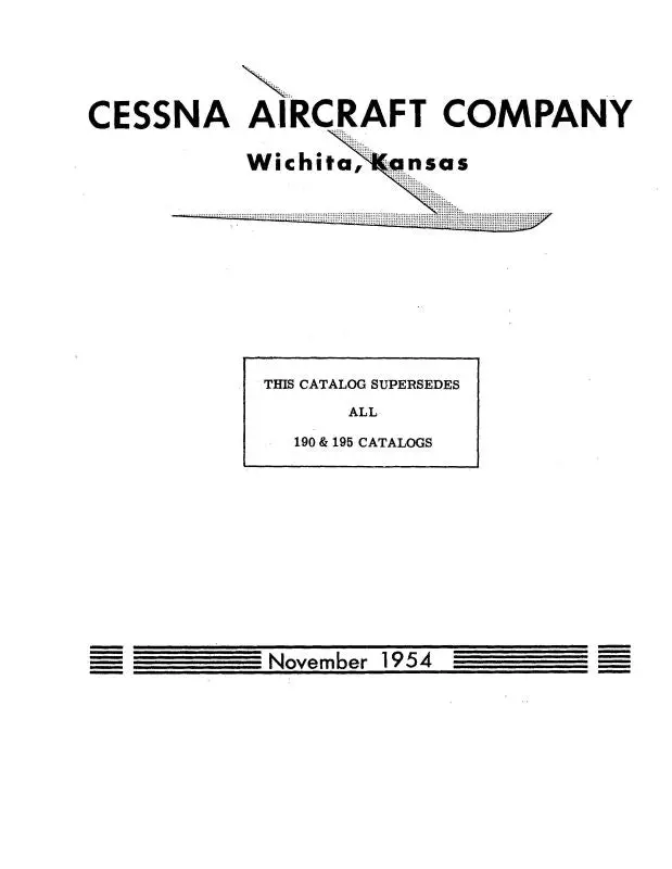 Cessna 190-195 1948-1953 Parts Catalog 1