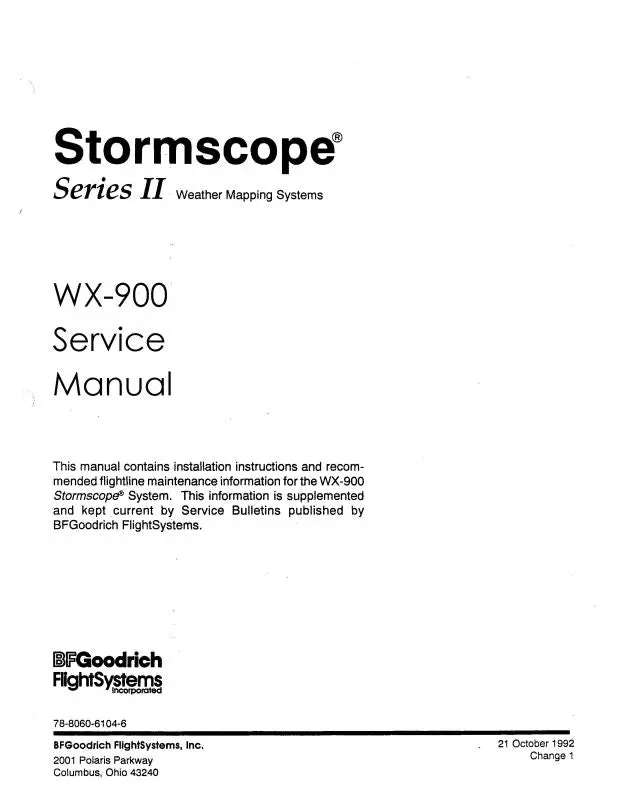 B.F. Goodrich Wx-900 Maintenance Manual (78-8060-5970-1) 1