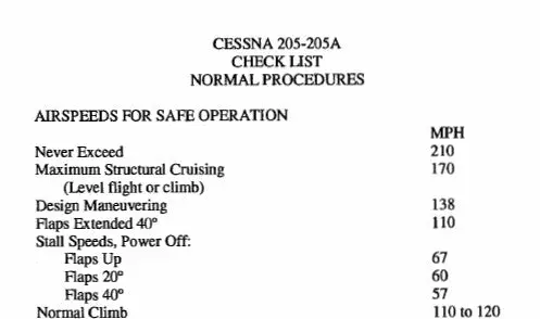 Cessna 205 Series Pilot's Checklist (Ce205-63-Cl-C) 1