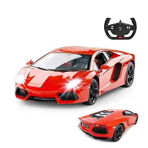 Rastar Rc Lamborghini Toy Car, 1:14 Lamborghini Aventador Lp700-4 Remote Control Car, Working Lights - Orange 1