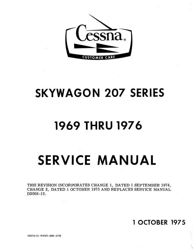 Cessna 207 Skywagon Series 1969-76 Maintenance Manual 1