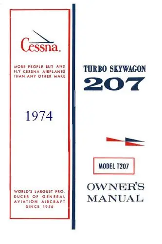 Cessna Turbo 207 Skywagon 1974 Owner's Manual 1