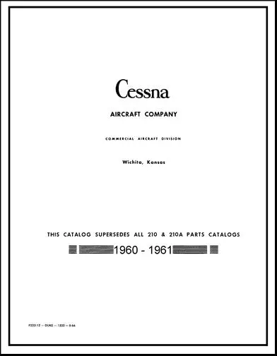 Cessna 210, 210A 1960-62 Illustrated Parts Catalog 1