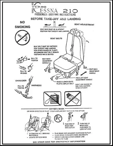 Cessna Turbo 210 Passenger Briefing Cards (Cet210l-Cl-C) 1