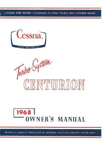 Cessna Turbo 210H Centurion 1968 Owner's Manual 1