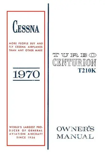 Cessna Turbo 210K Centurion 1970 Owner's Manual 1