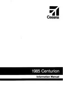 Cessna 210R 1985 Pilot's Information Manual 1
