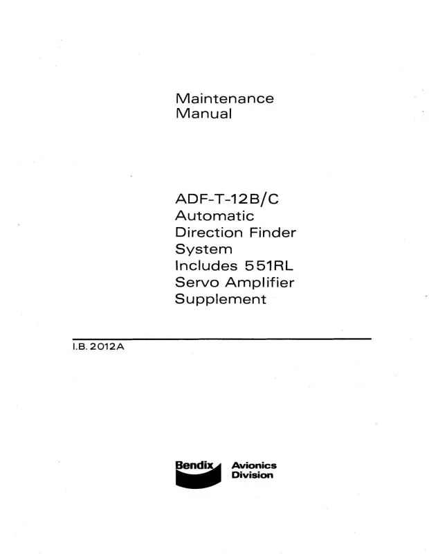 Bendix Adf-T-12B,C Maintenance Manual (2012A) 1