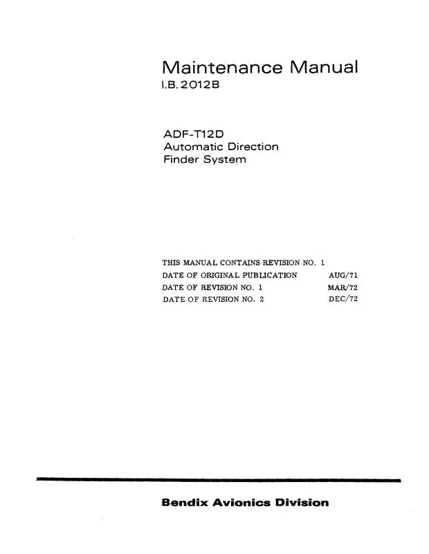Bendix Adf-T-12D Maintenance Manual (2012B) 1