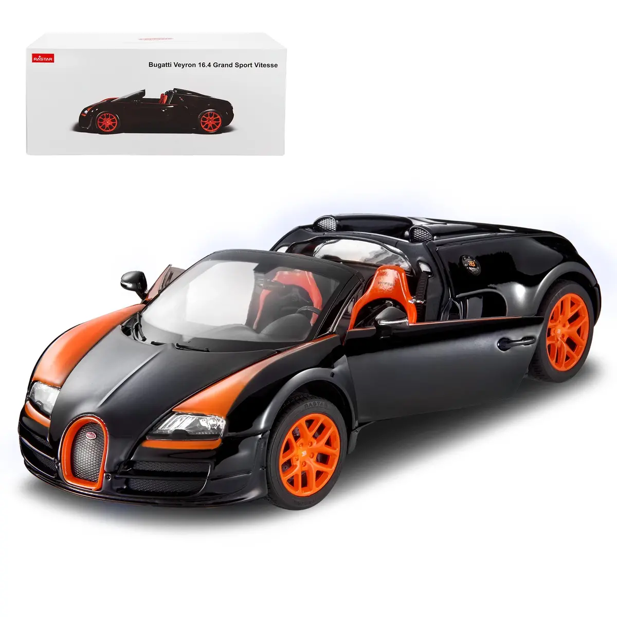 Bugatti Veyron 16.4 Grand Sport Vitesse Diecast Licensed Toy Car By Rastar, Black 1