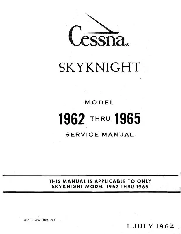 Cessna 320 Skyknight 1962-65 Maintenance Manual 1