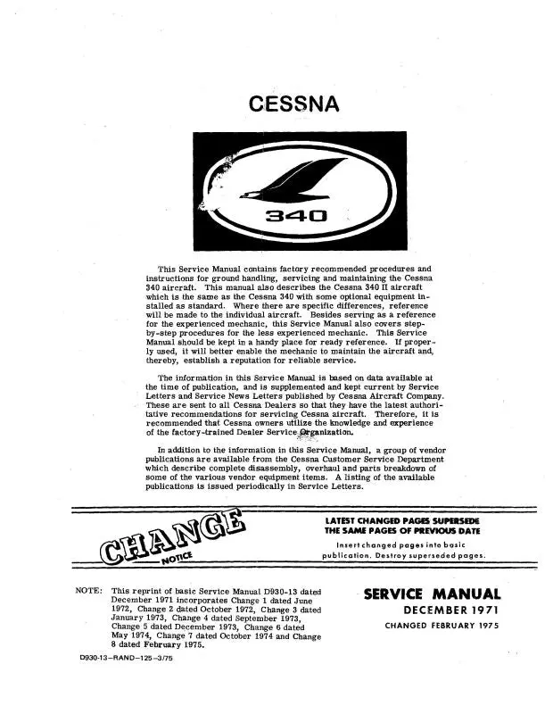 Cessna 340 1972-75 Maintenance Manual (D930-13) 1