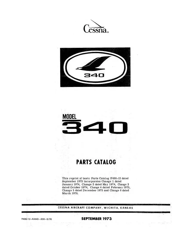 Cessna 340 1971-1975 Parts Catalog 1
