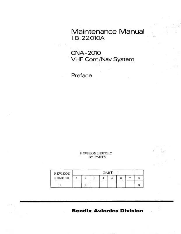 Bendix Cna-2010 Vhf Com-Nav System Maintenance Manual (I.B-22010A) 1