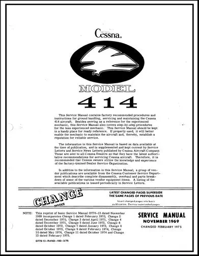 Cessna 414 Maintenance Manual 1