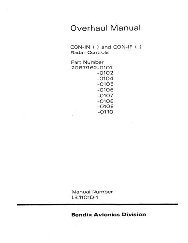 Bendix Con-In & Con-Ip Overhaul Manual (I.B.1101D-1) 1
