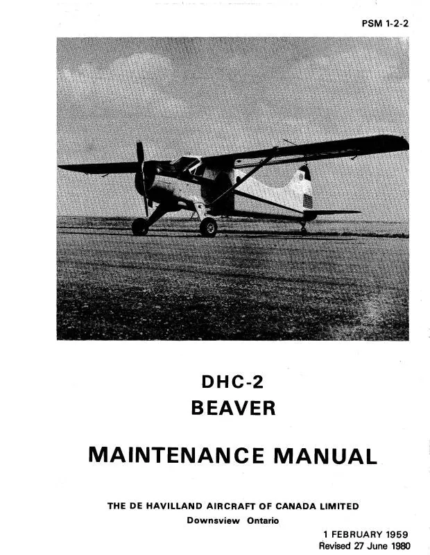 Dehavilland Dhc-2 Beaver 1959 Maintenance Manual (Psm-1-2-2) 1