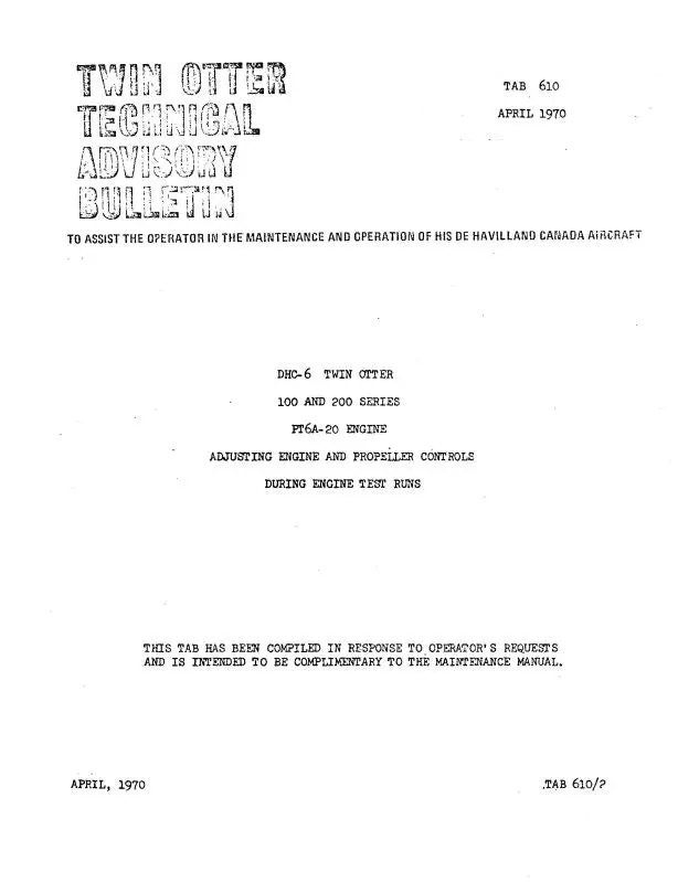 Dehavilland Dhc-6 Twin Otter 1970 Rigging Manual (Dedhc6-70-In-C) 1