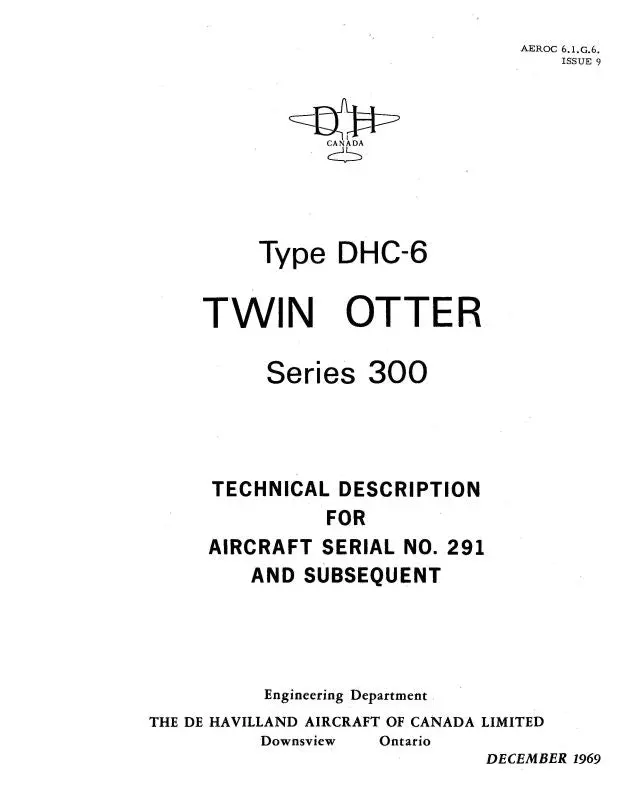 Dehavilland Dhc-6 Twin Otter 1969 Flight Manual (Psm-1-63-1A) 1