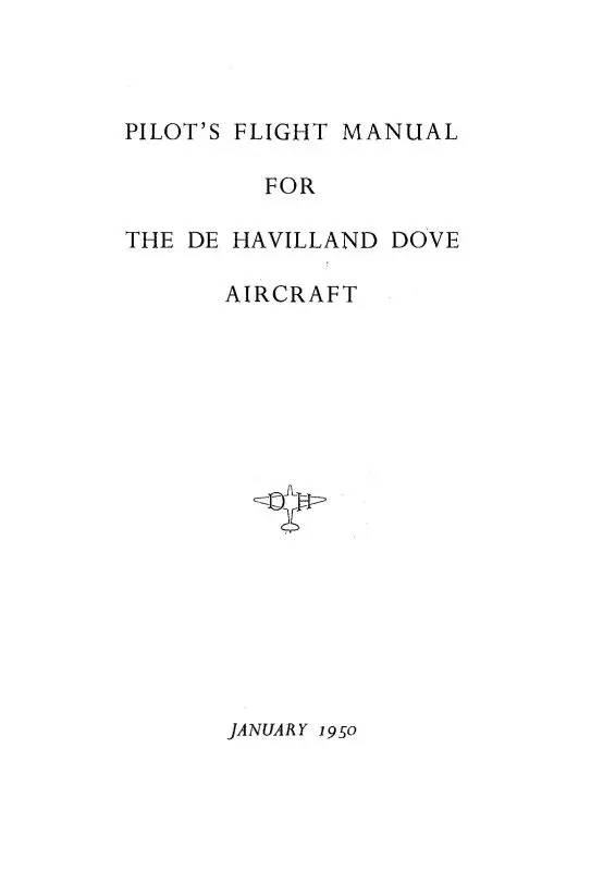 Dehavilland Dove Series 1950 Pilot's Flight Manual (Dedove-50-F-C) 1