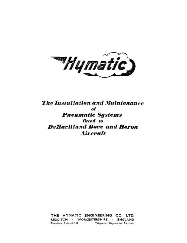 Dehavilland Dove Series Installation & Maintenance (Dedove-M-C) 1
