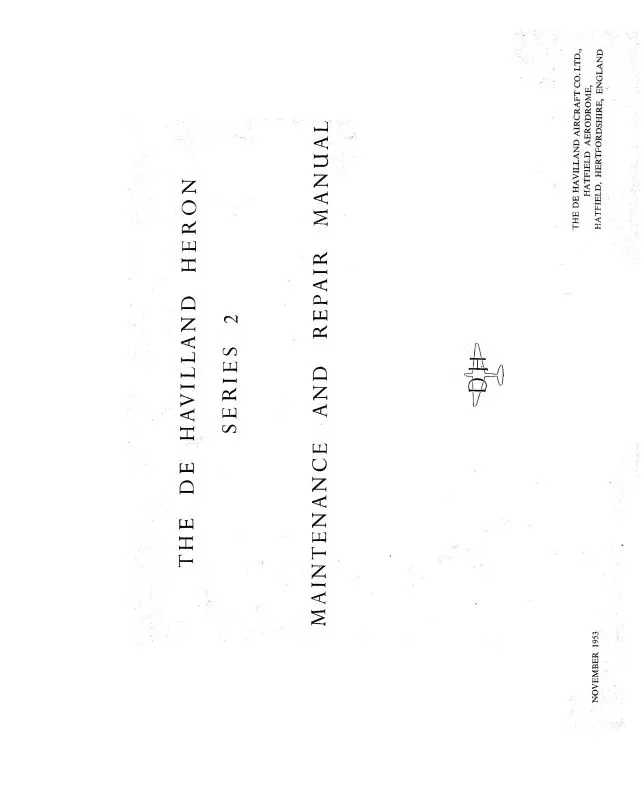 Dehavilland De Havilland Heron Series 2 Maintenance & Repair Manual (Deheron-53-M-C) 1