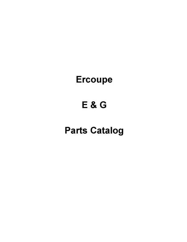 Ercoupe 415 E Thru G Parts Catalog (415Eg) 1