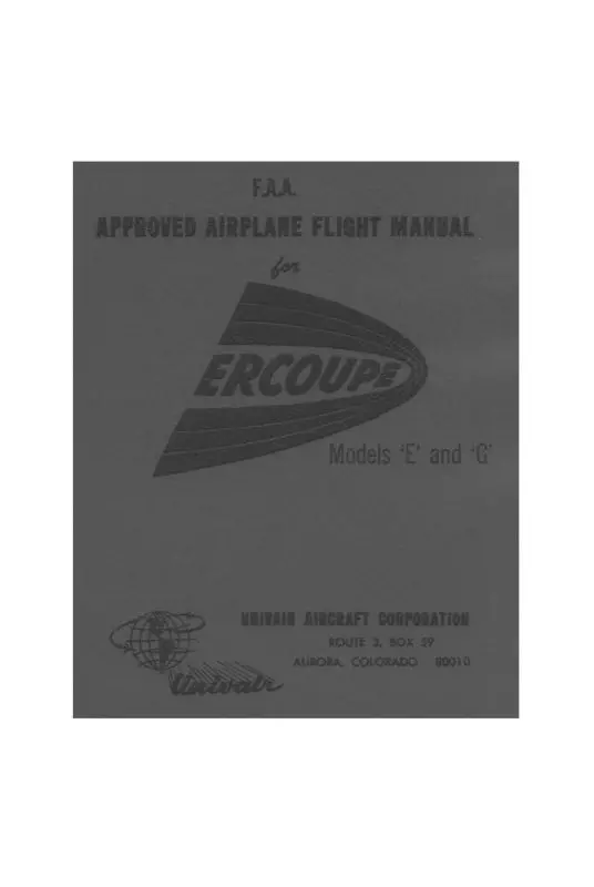 Ercoupe  415 E Thru G Flight Manual (Er415e,G-48-F-C) 1