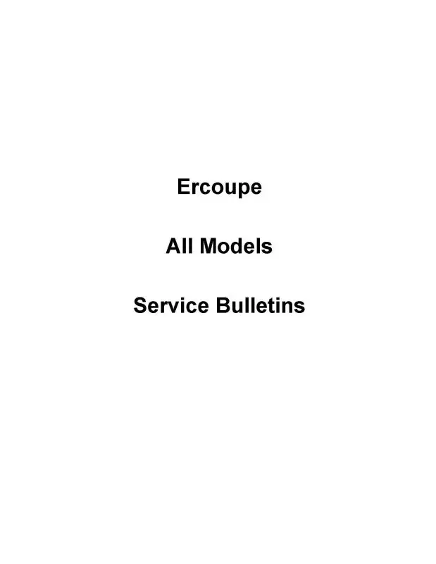Ercoupe All Models Series Bulletins Service Letters, Bulletins (Erallmodels-Slb) 1