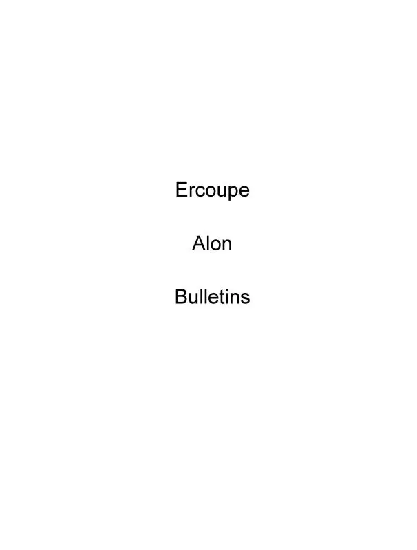Ercoupe Alon Series Bulletins Service Letters, Bulletins (Eralon-Slb-C) 1