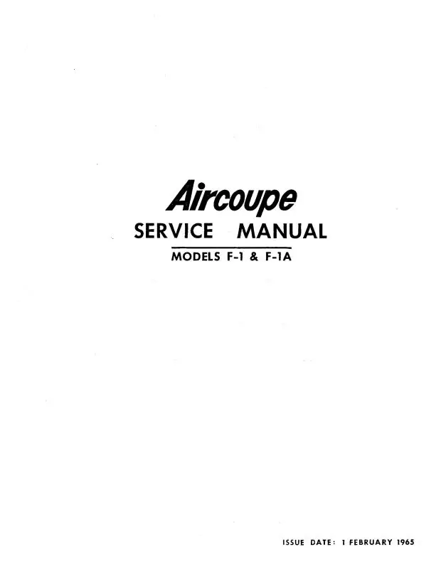 Ercoupe F-1 & F-1A 1965 Maintenance Manual (Er1,1A-65-Mc) 1