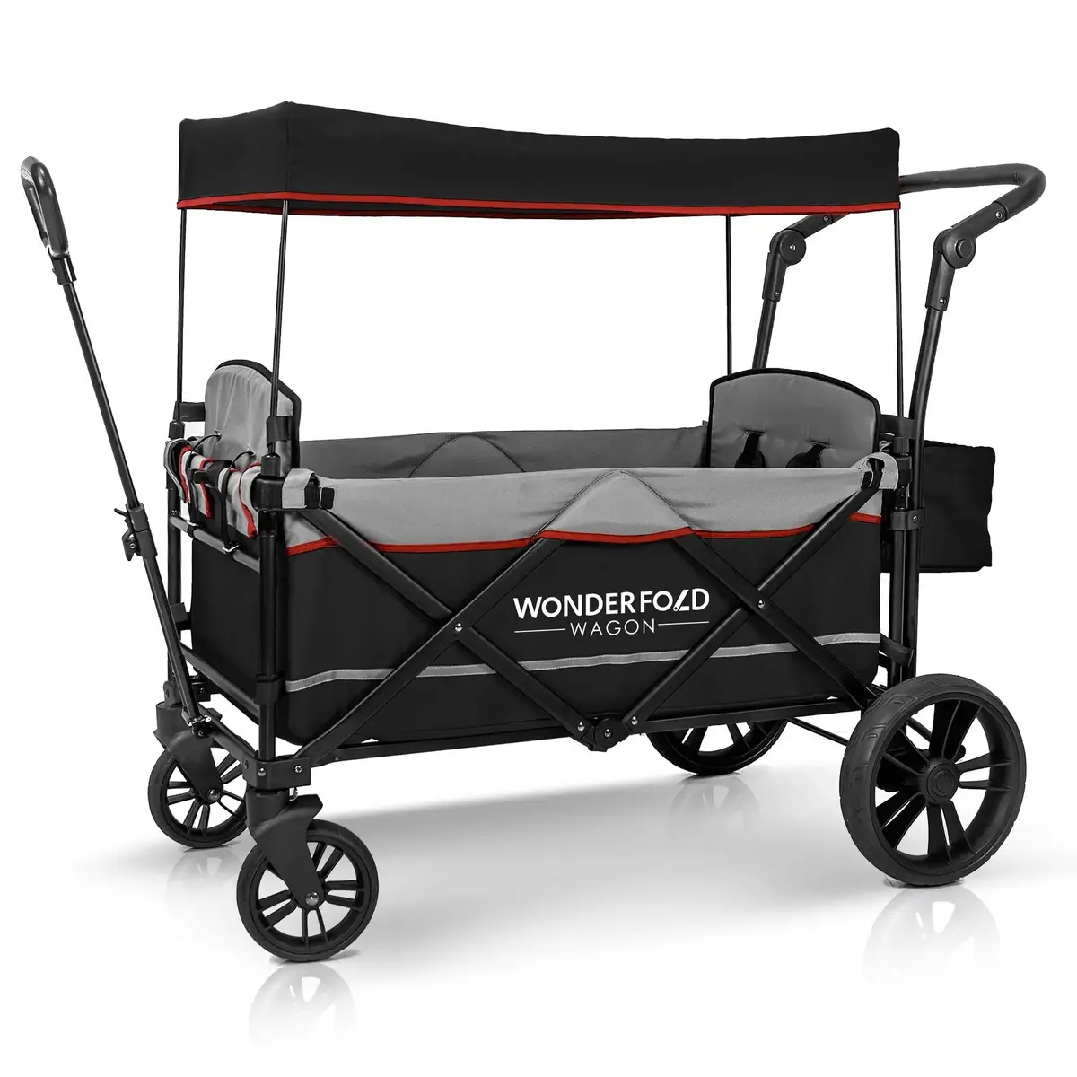 X2 Pull & Push Double Stroller Wagon (2 Seater) Black -Wonderfold 1