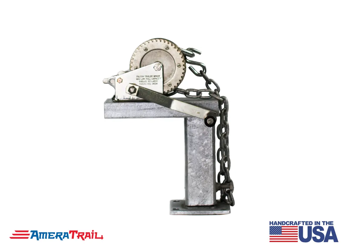 Adjustable Winch Stand 10" Tall 90° Fixed Angle - Includes 18" Chain W/ S Hook 1