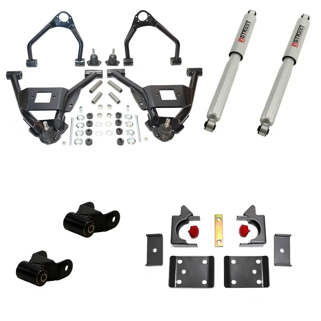 2014-2018 Silverado Sierra 4X4 & 2Wd Stamped Steel 4/6 Drop Kit With Shocks 1