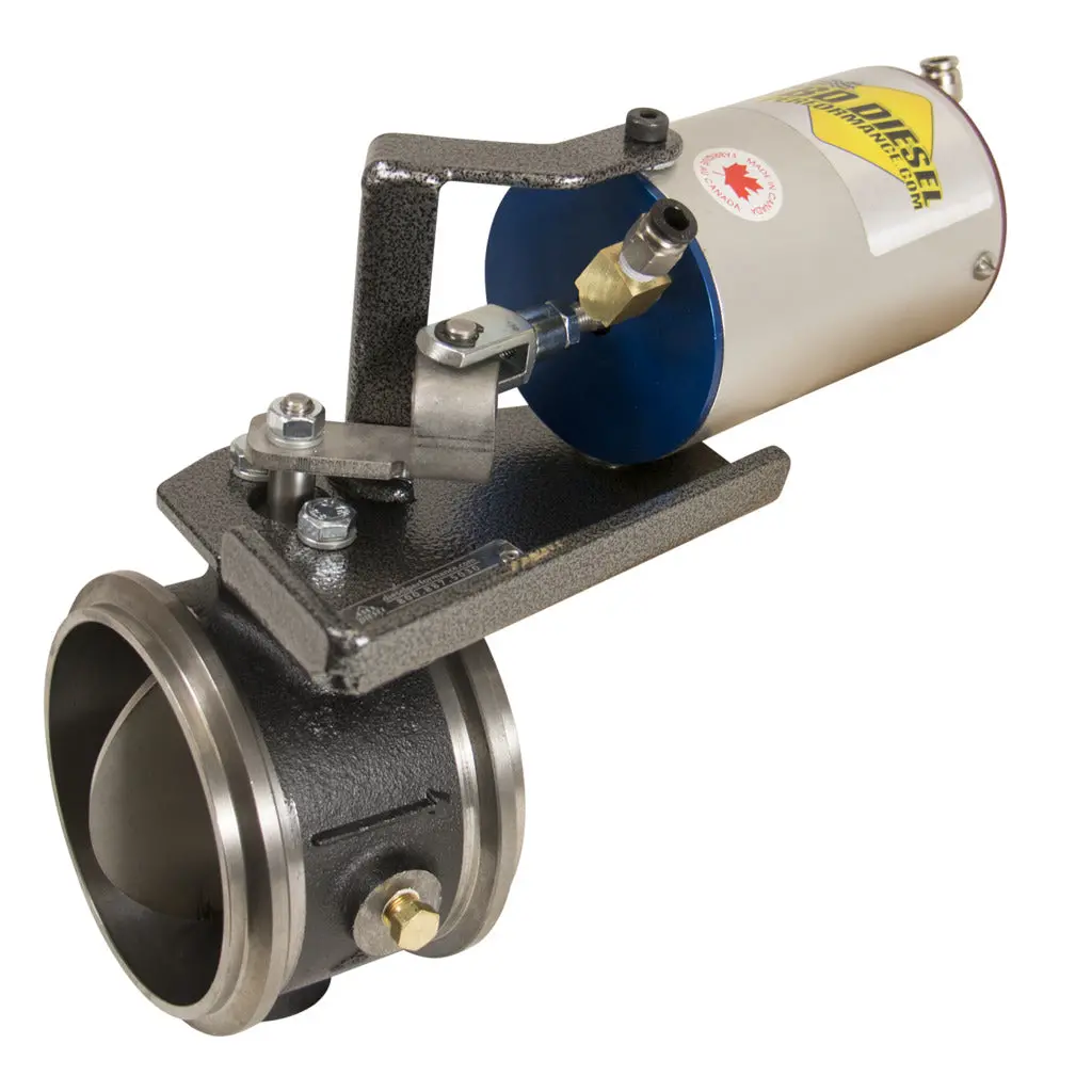 Exhaust Brake W/Apps Remote Mount Vacuum Controlled 60Psi 4-Inch Exhuast Dodge 24-Valve 5.9L Cummins 1998.5-2002 1