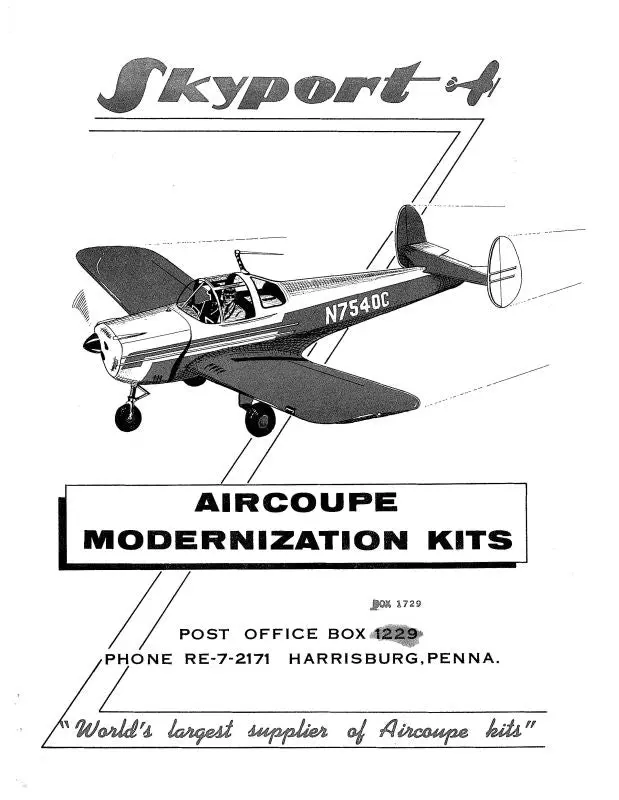 Ercoupe Skyport Aircoupe  Modernization Kits (Erskyport-Mod-C) 1