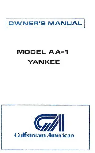 Grumman Aa-1 Yankee Owner's Manual (Aa1-137-3) 1
