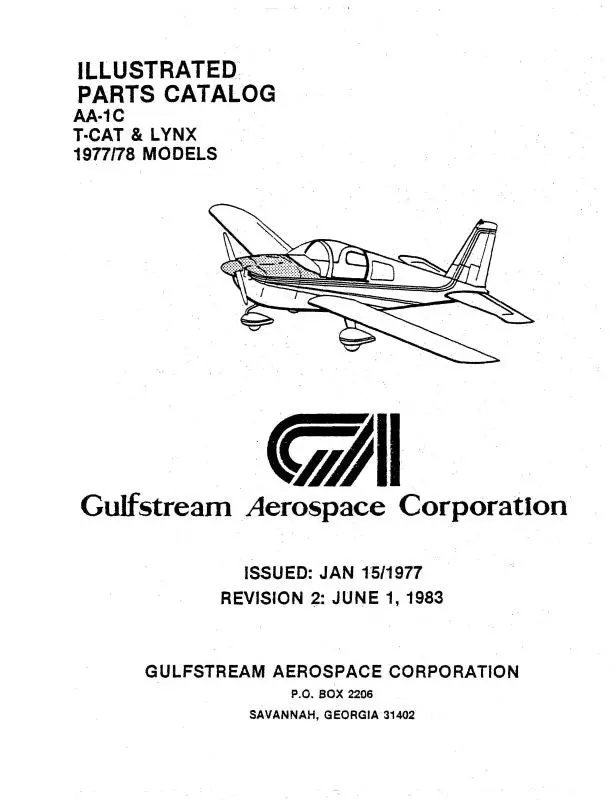 Grumman Aa1c 1977-78 Parts Catalog (7742) 1